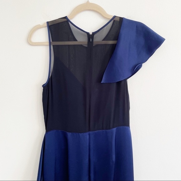 Diane Von Furstenberg DVF Silk Jumpsuit mesh cut out ruffle sexy going out sz 2 - Picture 9 of 15